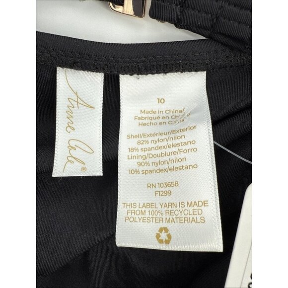 Anne Cole Women’s Size 10 Black Underwire Surplice One Piece Swim Suit New - Picture 8 of 8